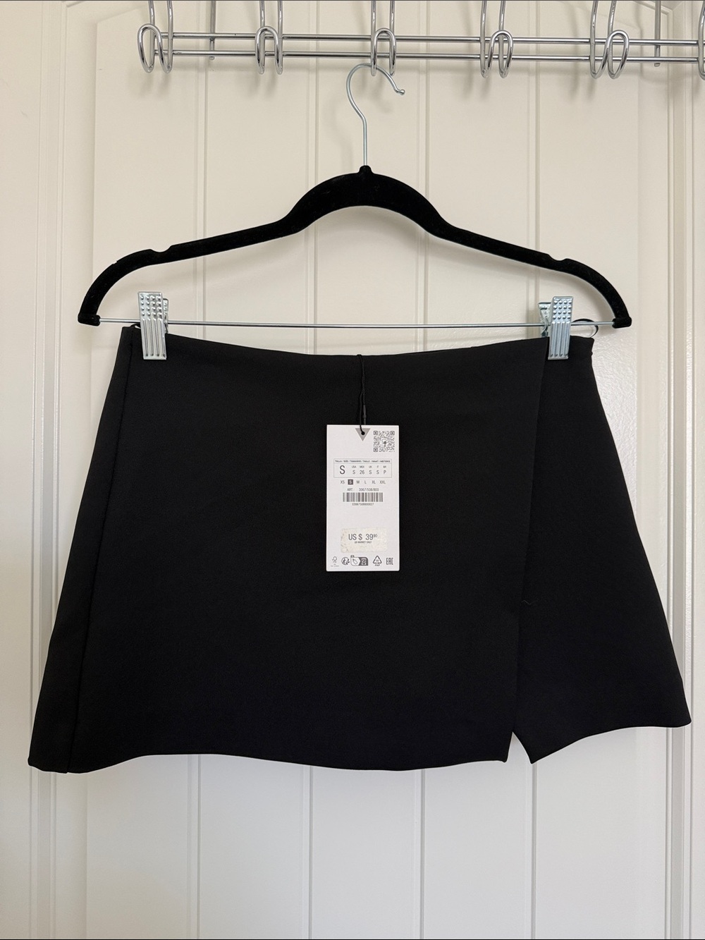 NWT Zara Black Mini Skort